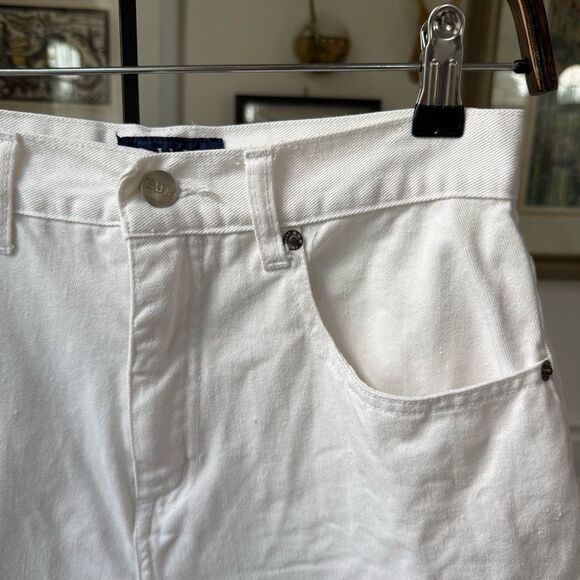 Vintage 90s BUM Equipment White Denim Mom Shorts 7 4 - Picture 2 of 9